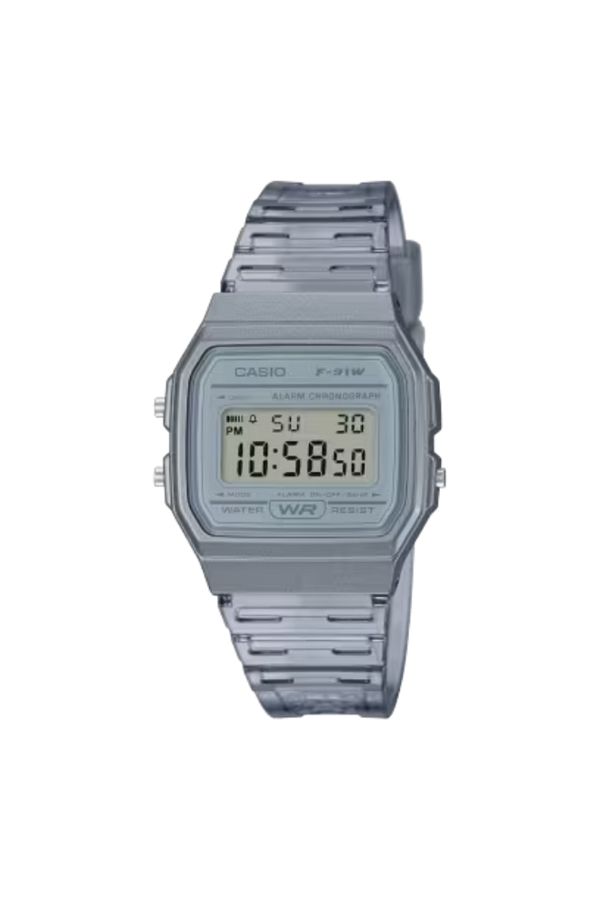 Casio-ساعة كاسيو الرقمية للجنسين بمينا رمادي - F-91WS-8DF 1