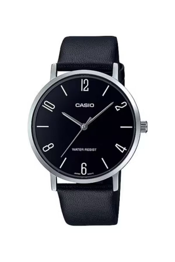 Casio-ساعة كاسيو للرجال بمينا أسود تناظرية - MTP-VT01L-1B2UDF 1