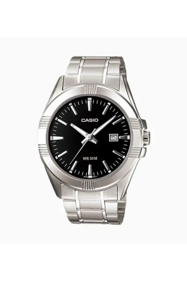 Casio-ساعة كاسيو للرجال بمينا أسود تناظرية - MTP-1308D-1A 1