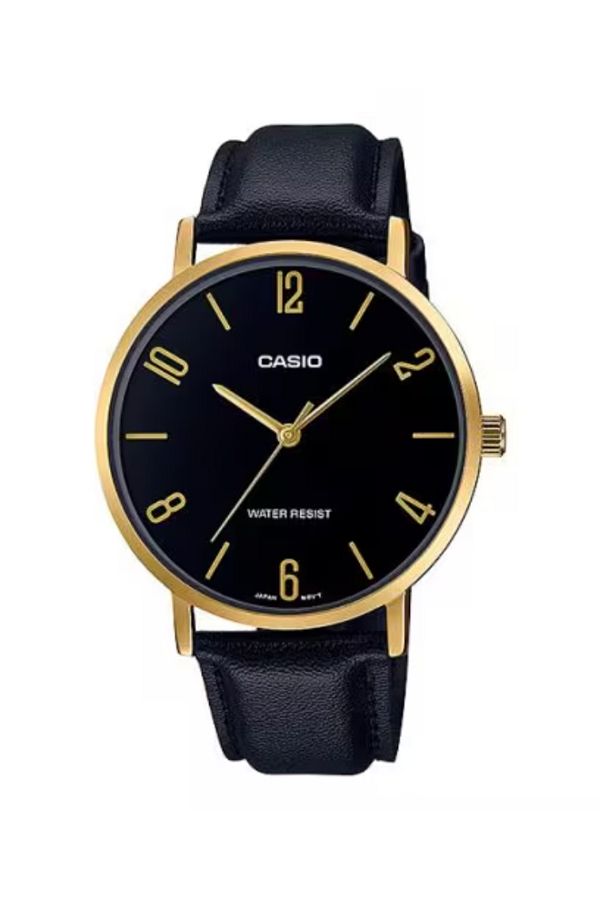 Casio-ساعة كاسيو للرجال بمينا أسود تناظري - MTP-VT01GL-1B2UDF 1