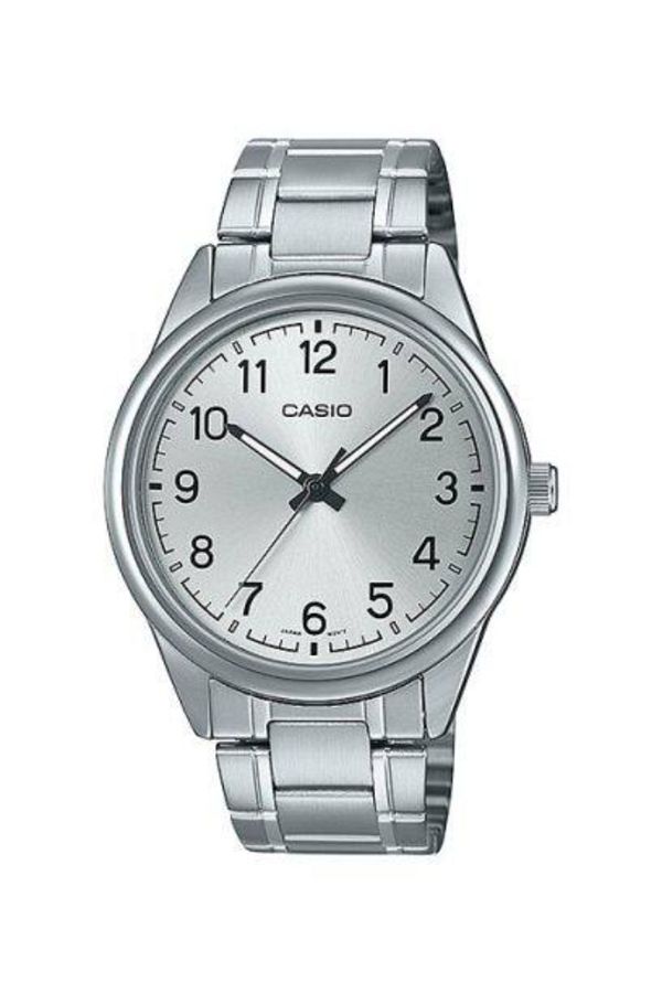 Casio-ساعة كاسيو للرجال بمينا أبيض تناظرية - MTP-V005D-7B4UDF 1