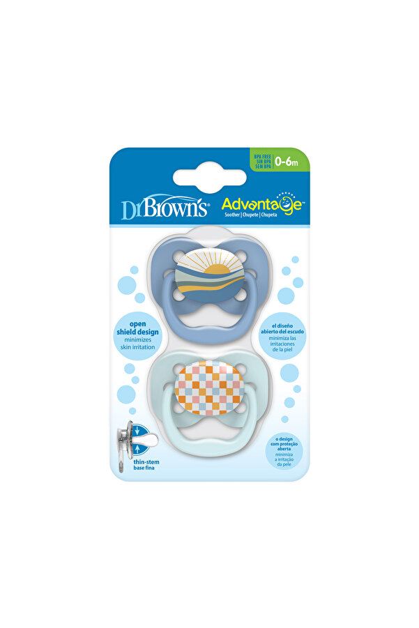 Dr.Brown's Advantage™  Emzik - 1. Evre, Mavi, İkili Paket