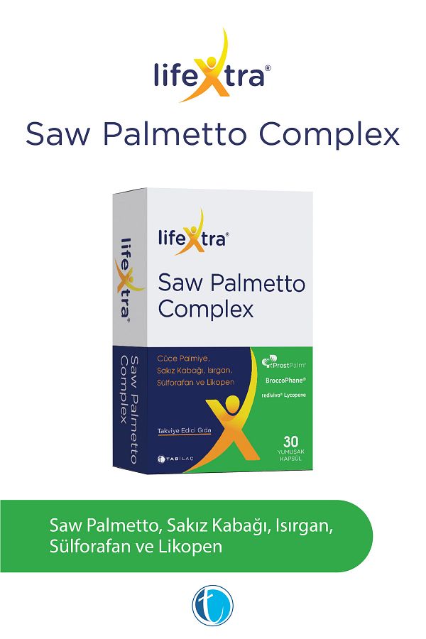 LİFEXTRA-Saw Palmetto Complex 30 Soft Capsules Dwarf Palm Gum Squash Nettle Sulforafan Lycopene 1