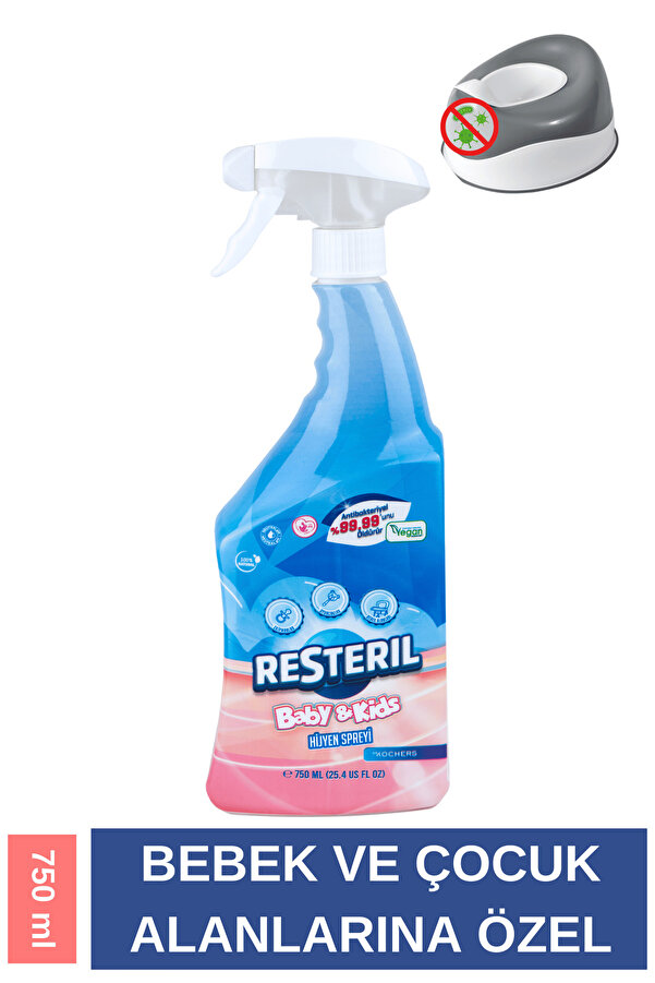 Resteril Bebek Yüzey Temizleyici Dezenfektan Sprey Biberon Sterilizatör Emzik Temizleyici 750ml