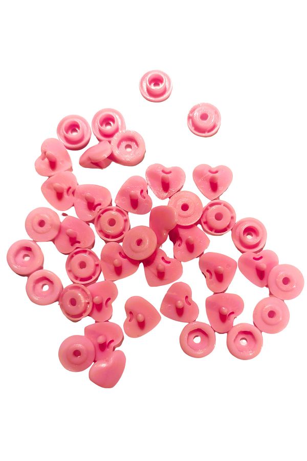 Celines Wonders-End of Button! 10 Pcs Quality Assured T5=12.4 mm Heart Studs, Pink Studs, Heart Studs 1