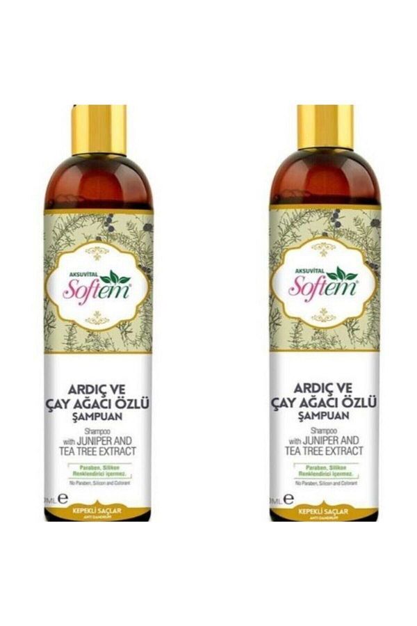 Softem-400 Ml Juniper and Tea Tree Extract Shampoo - 2 Pieces 1