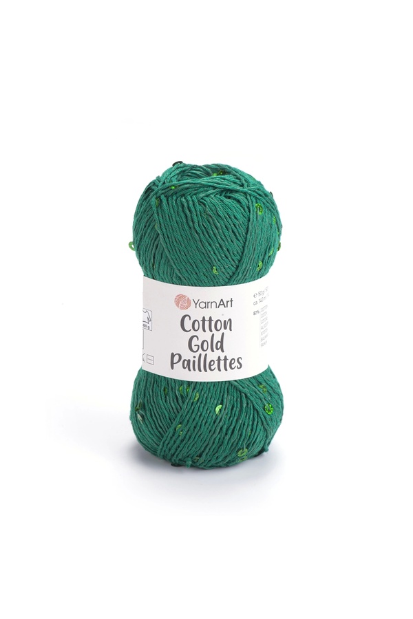 Yarnart-Cotton Gold Paillettes 7114 Sparkling Sequin Hand Knitting Yarn 1