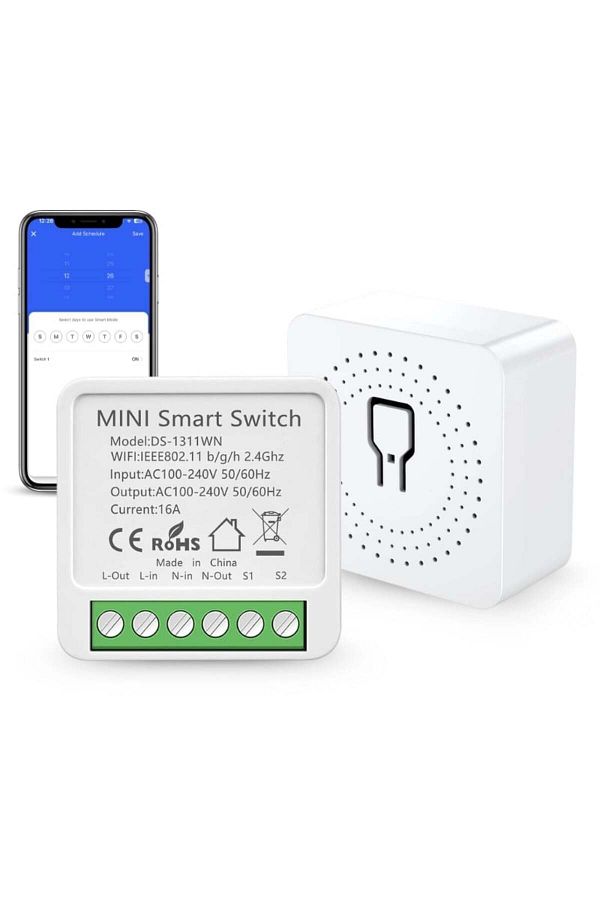 iUni-Switch, Ds2 Wifi Smart Relay, Wifi, 16a, Smart Life / Tuya App, Programmable, Voice Control 1