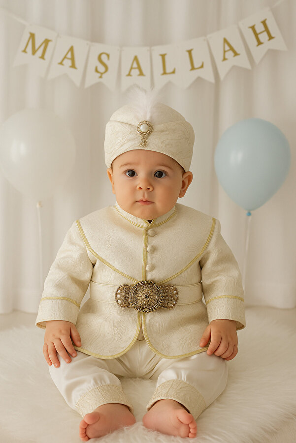 Cherub Baby Şehzade Erkek Bebek Mevlüt Ve Sünnet Kıyafeti Mevlütlük Sünnetlik Takım
