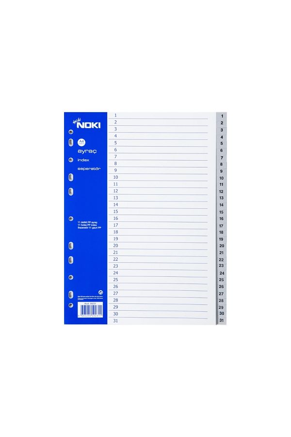 Noki-A4 Separator, 1-31 Figures, for Regular Archiving, Long Lasting 1