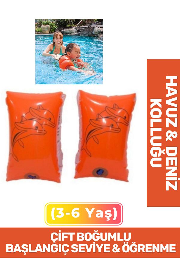 Fantazer-Beginner Level Double Jointed 3-6 Years Old Children Sea Pool Swimming Learning Inflatable Arm with Dolphin Pattern 1
