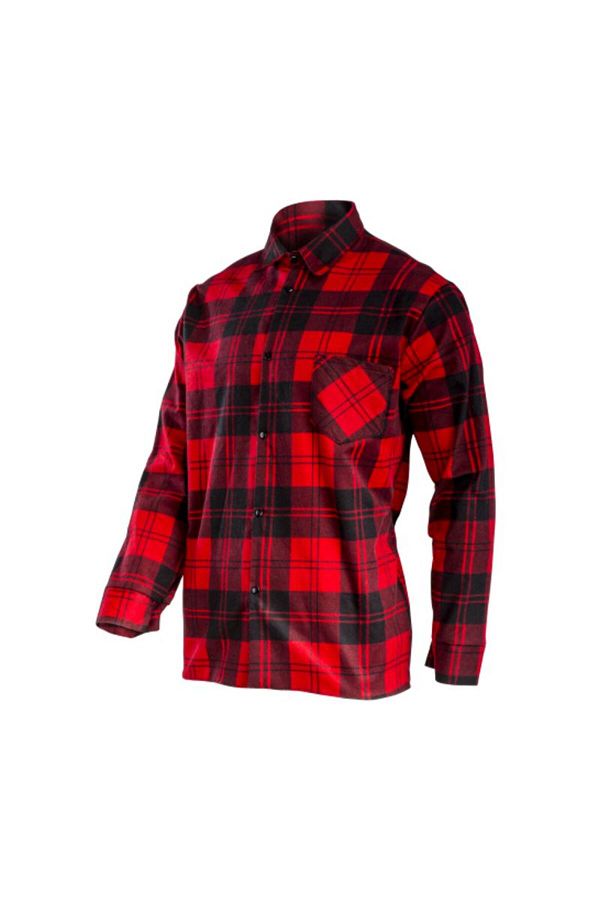 Lahti Pro-Thick Checkered Flannel Shirt / Red - S 1