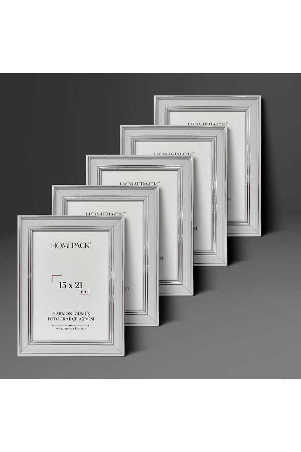 HOMEPACK-Harmony Silver Plastic Photo Frame, Desktop Frame, Mdf Standing Frame 1