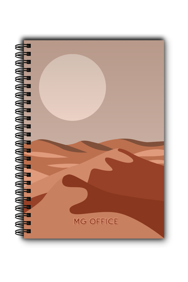 MG Office-A5 Sahara Notebook - Dictando - Metal spiral, 80 sheets, thick paper, soft cover 1