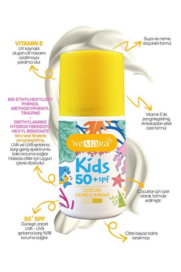 WeMara KIDS COCUK GUNES KREMI 50 SPF 100 ML (ROLL ON)