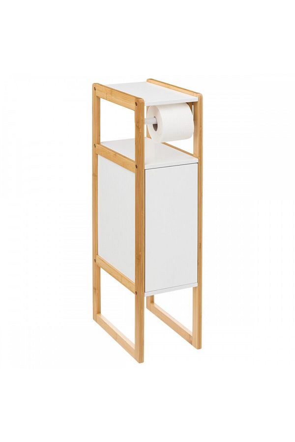 5five Simple Smart-Ράφι μπάνιου Enzo Λευκό, MDF, μπαμπού, 33 x 20 x Υ 80 εκ. 1