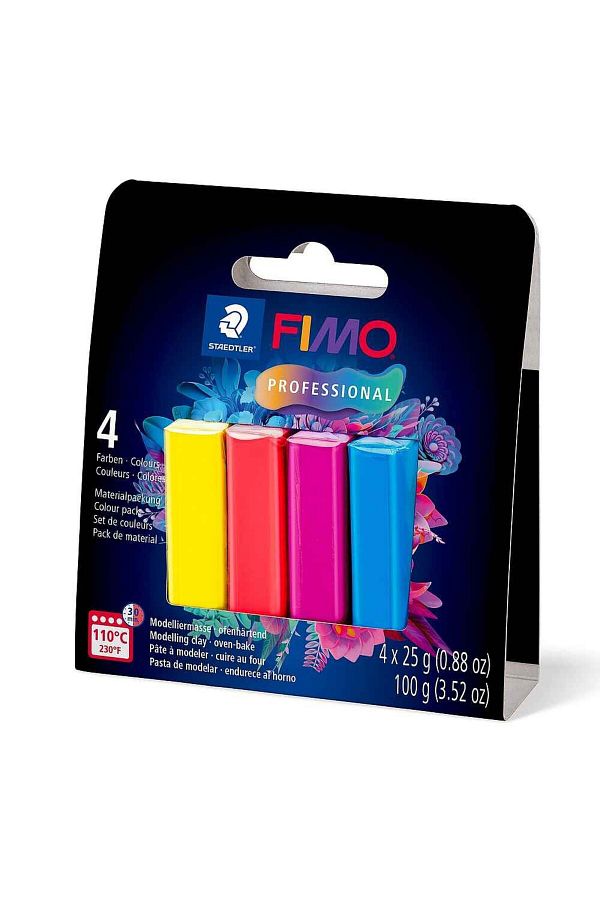 Bafimo-Pastă de modelat FIMO Professional, set de 4 culori, 100g, 8043-S1 1