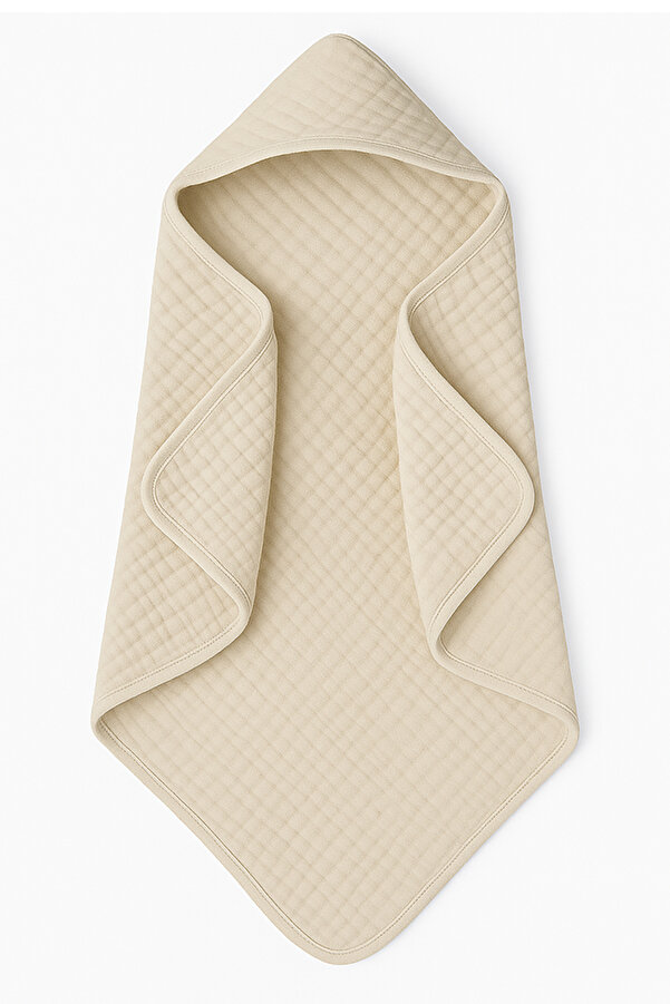 Moky Design Yenidoğan Bebek Müslin Banyo Havlusu Kapüşonlu, 4 Katlı, Kalın, Yumuşak ve Emici %100 Pamuk