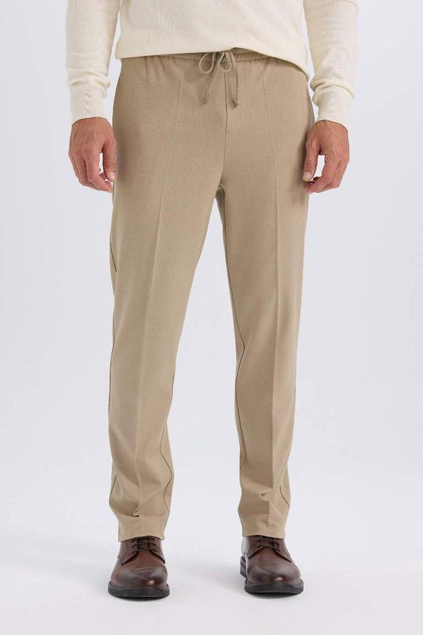 DeFacto-Summer Fabric Jogger Pants with Lacing at the Waist Elastic Straight Leg Stretching in All Directions with Pockets A9943Ax25Sp 1