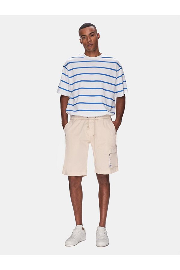 Ltb-Basic Midi Regular Gabardine Beige Shorts 1