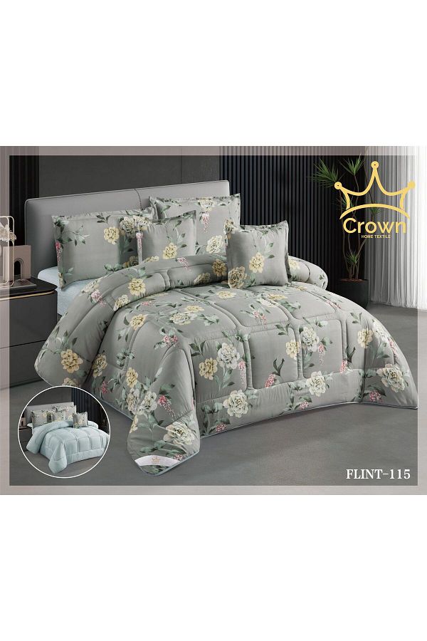 Generic-6-piece double bed sheet, center filling, two-sided, plain, in distinctive colors 1