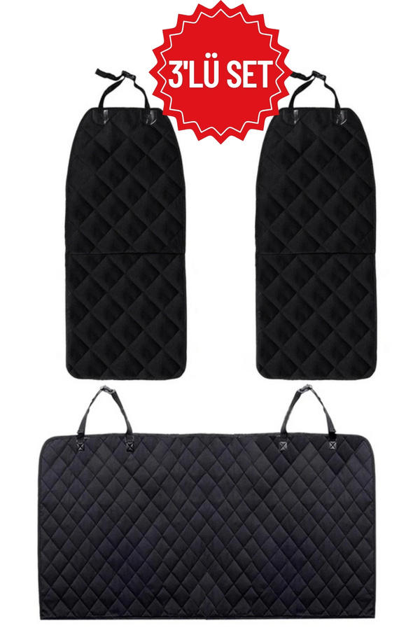 HASBY 3’lü Oto Koltuk Örtüsü Seti | Araba Ön ve Arka Koltuk Koruyucu Kılıf | Kedi Köpek Çocuk Araç Örtüsü