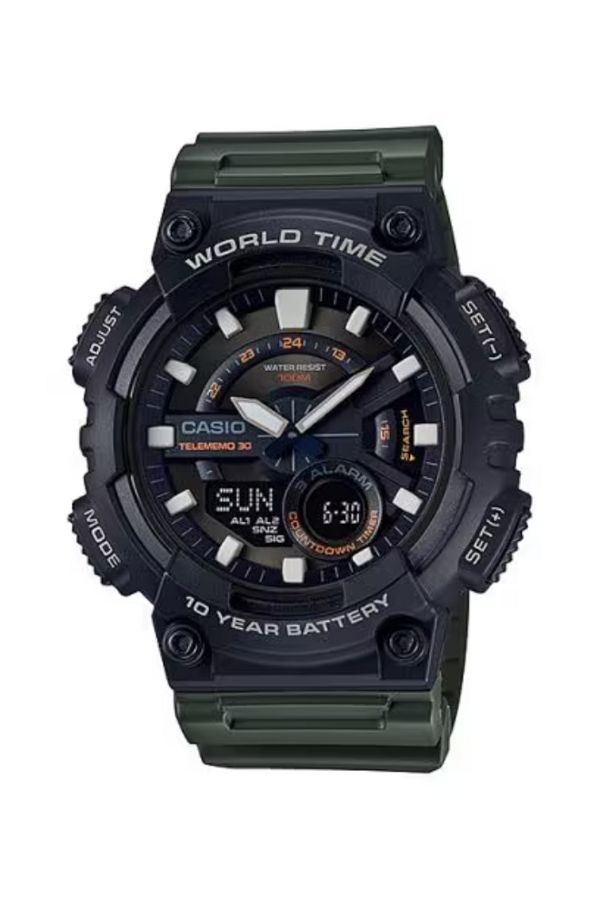 Casio-CASIO Men's Analog Black Dial Watch - AEQ-110W-3A 1