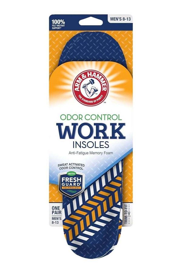 Arm&Hammer-Arm & Hammer Work Insoles, Memory Foam Anti-Fatigue and Odor Control - Single Pair 1