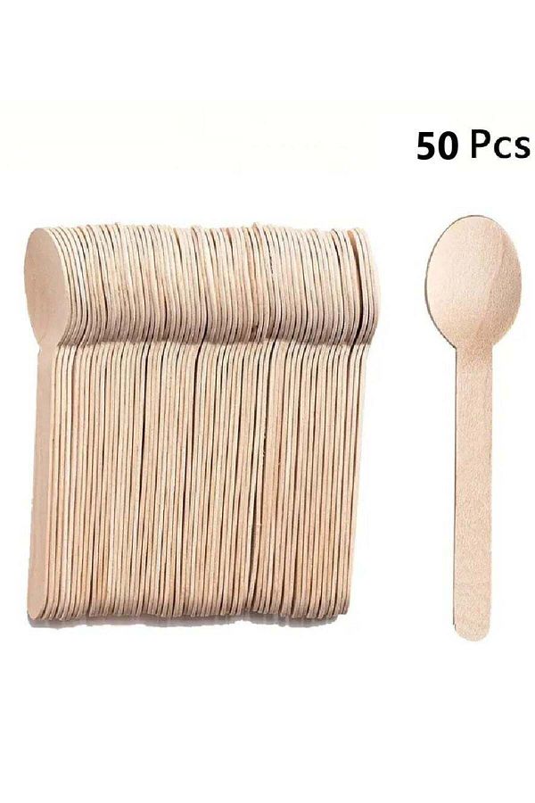 Generic-50 ملعقة خشبية للاستخدام مرة واحدة 1