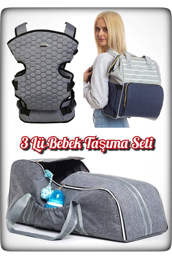 Avşar Baby 3 Lü Bebek Taşıma Seti En İyi Anne Bebek Çantası Portbebe ve Kanguru Modelleri