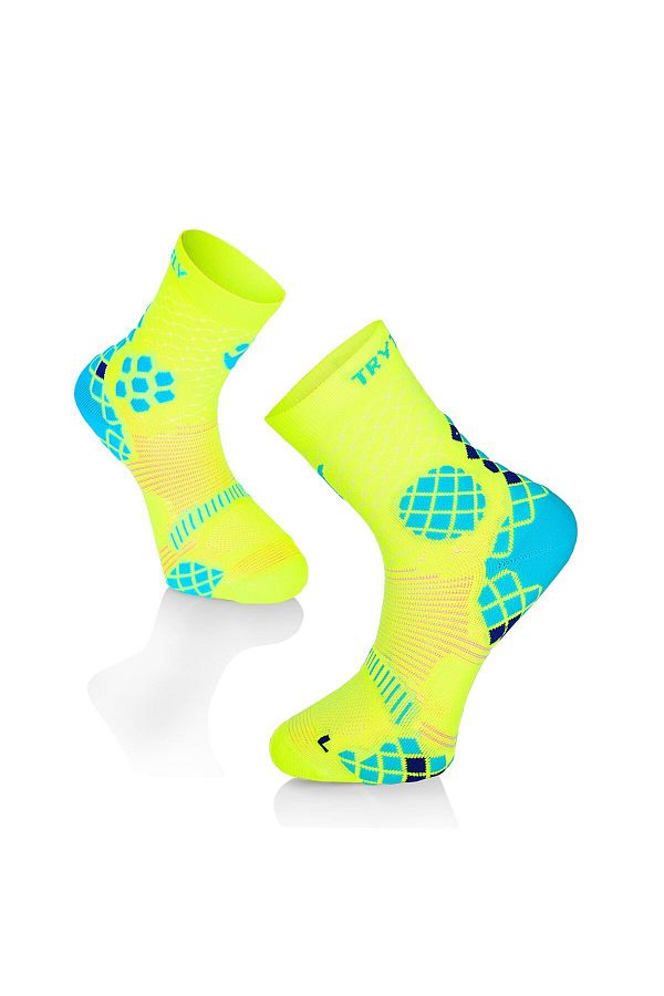 Try to Fly-Compression running socks Yellow 1
