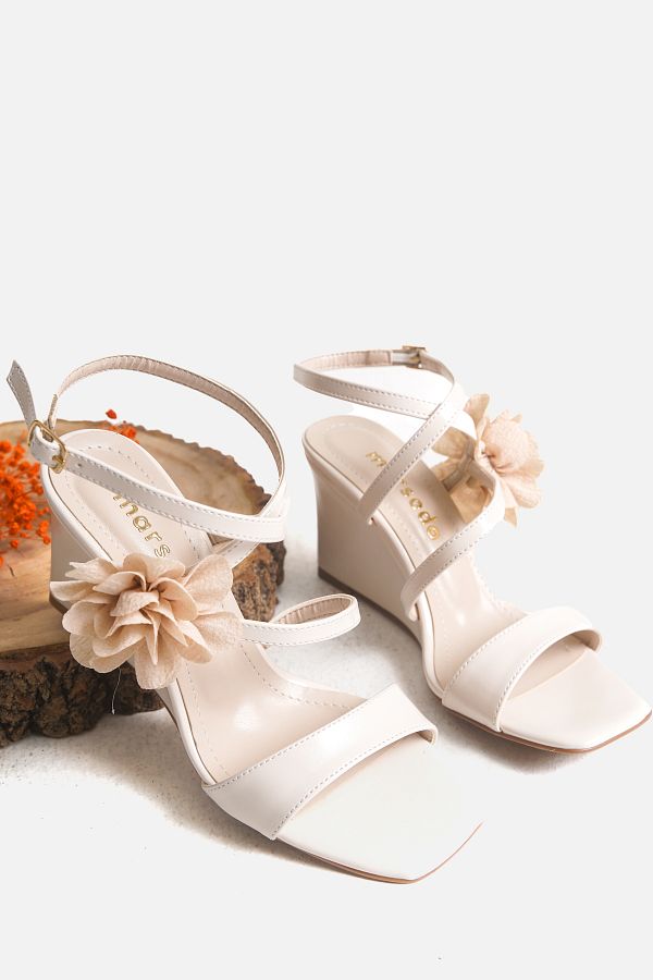 MARSEDO-Nagy Women's Wedge Heel Strappy Daily Sandals Beige 1