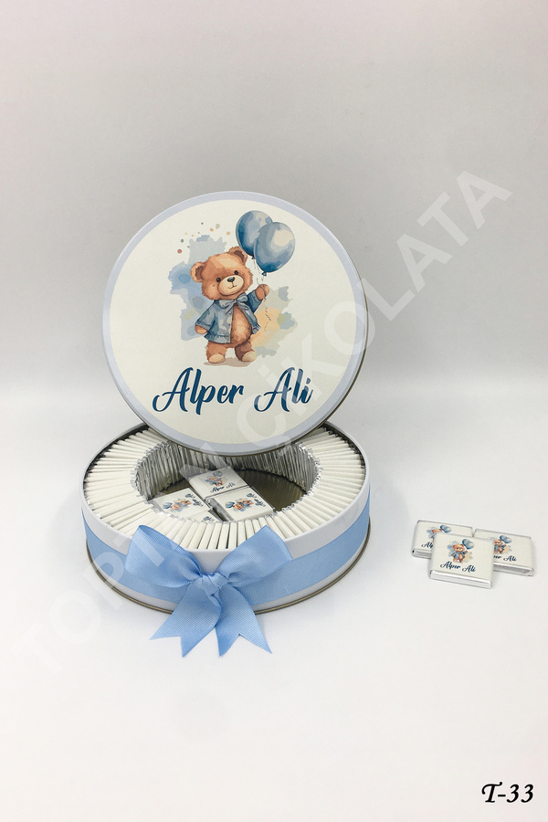 KAKAO AĞACI 100 Adet Balonlu Ayıcıklı Erkek Bebek Çikolatası