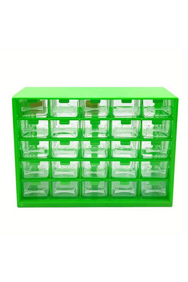 Choice-Light Green 25 Multi-grid Drawer Parts Box Wall-mounted Screw Classification Component Box Tool Case 1