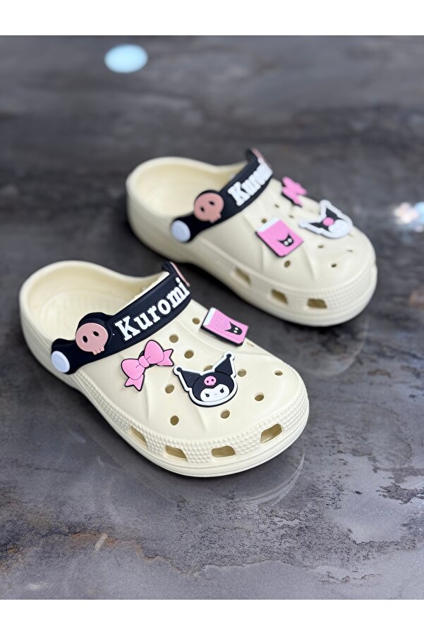 ÇOCUKÇA MODA Kuromi My Melodi Kız Çocuk Kaymaz Taban Terlik Günlük Havuz Plaj Sandaleti