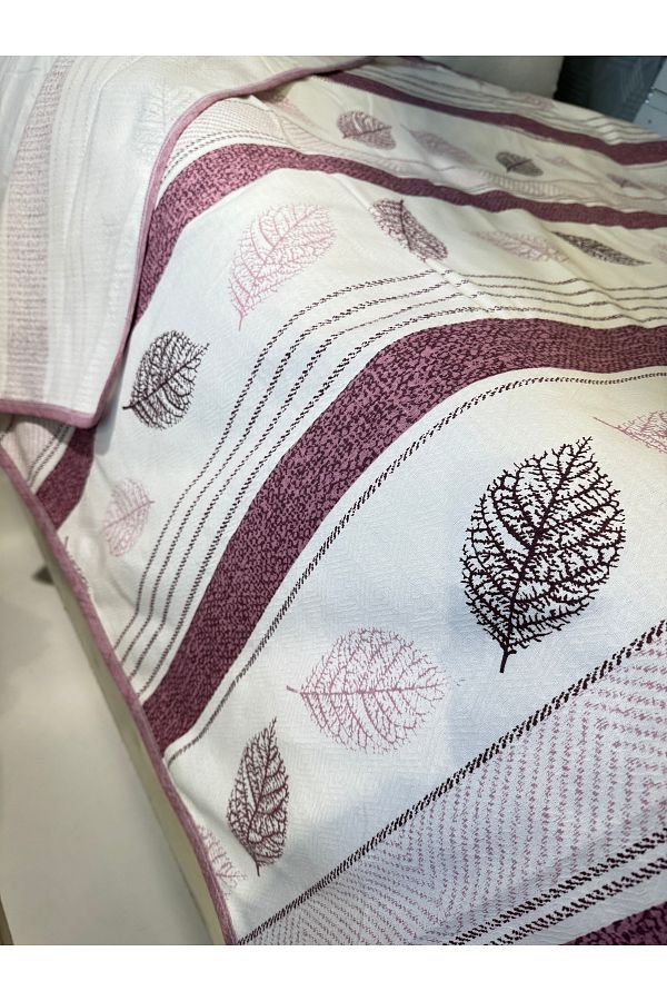 ŞENER HOME-Leaf Pattern Printed 150X240 Cm. Single Single Pike 1