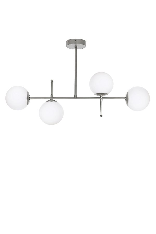 Fer Avize-Cello Modern Luxury Design Gray Color White Glass Ceiling Dining Table Top - Living Room 4-Piece Chandelier 1