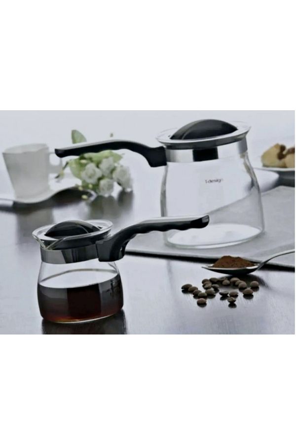 T-Design-T-Design |   Set of 2 Coffee Pots |   Borosilicate Glass Material |   Suitable for Fever Post Contact |   800ml ↔️ 300ml 1