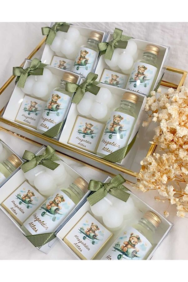 3DLuxeDekor Çikolata Mum Kolonya Hediyelik 10 Adet (BEBEK, SÖZ, NİŞAN, KINA, DÜĞÜN, MEVLİD)
