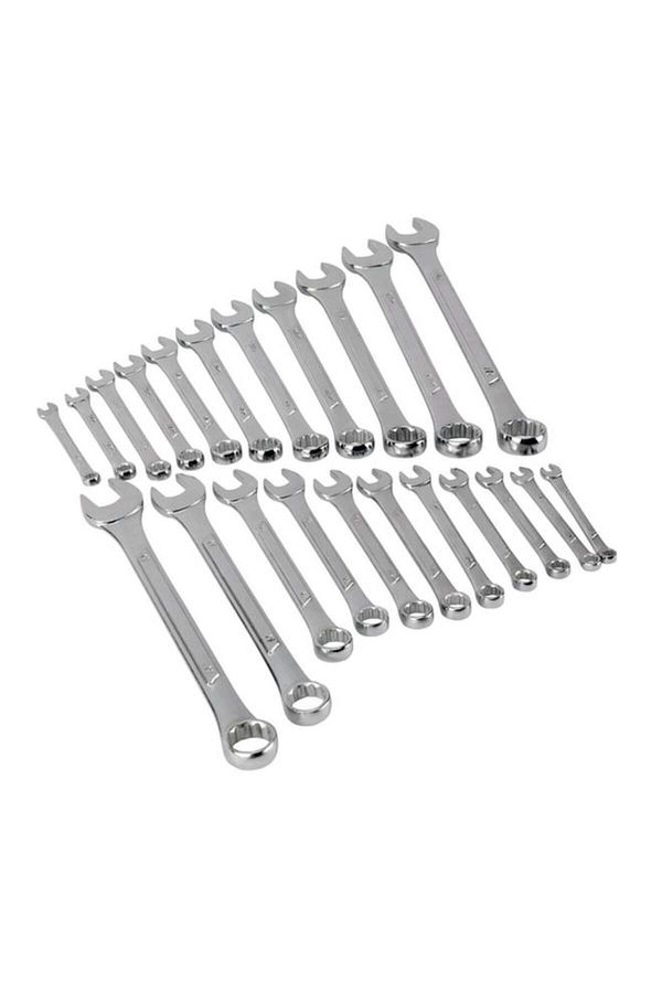 Generic-طقم مفاتيح ربط مترية وSAE مركبة من 22 قطعة، فضية اللون W1084 1
