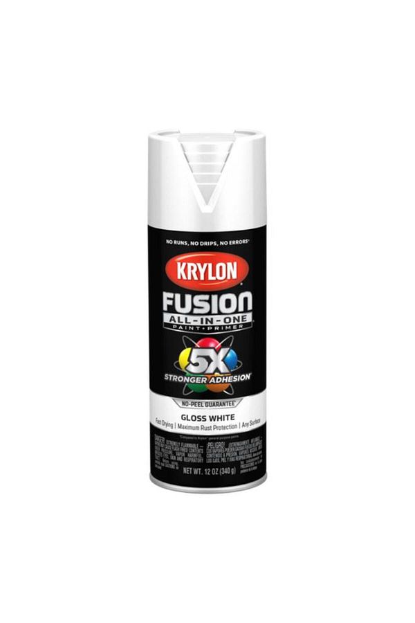 Generic-KRYLON Rust Resistant Fusion All-in-One Spray Paint and Primer Gloss White 12oz K02727007 1