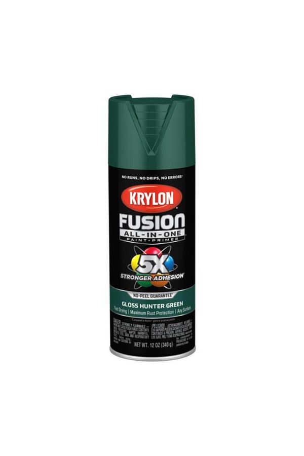 Generic-KRYLON Rust Resistant Fusion All-in-One Spray Paint and Primer Gloss Hunter Green 12oz K02789007 1