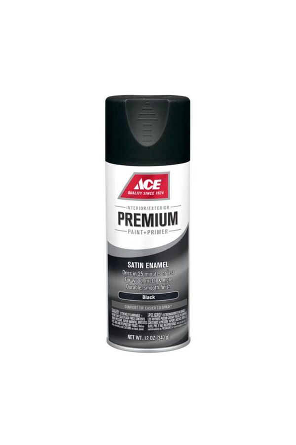 Generic-طلاء بخاخ ACE Premium Satin Enamel باللون الأسود 1