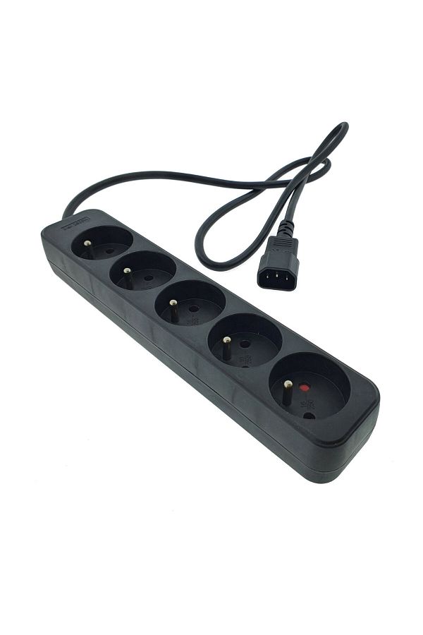Lanberg-Extension Cord With 5 French-style Sockets For Ups, Length 1m, Cee 7/5 Socket, 2500w, Black 1