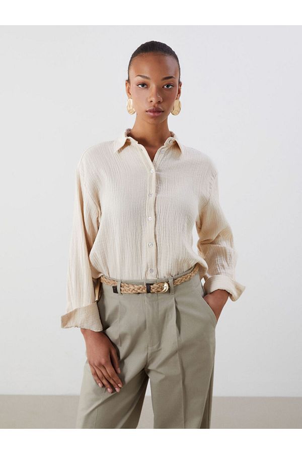LC Waikiki-New Season Textured Women's Shirt - S5Md89Z8 1