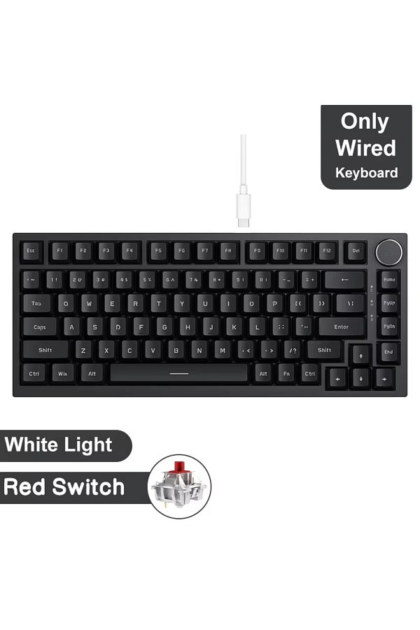 Ajazz-لوحة مفاتيح ألعاب ميكانيكية Ajazz AK820/AK820Pro باللون الأسود، بلوتوث 5.1/لاسلكي/سلكي C، قابلة للتخصيص 1