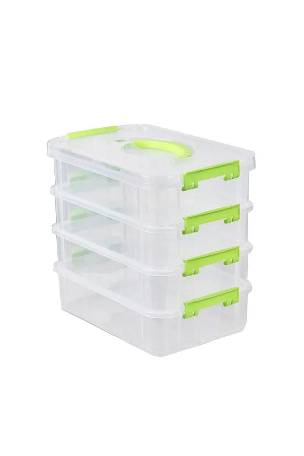 Choice-green Building Blocks Storage Box Transparent Visibility Tool Classification Boxes Moisture-Proof Gr 1