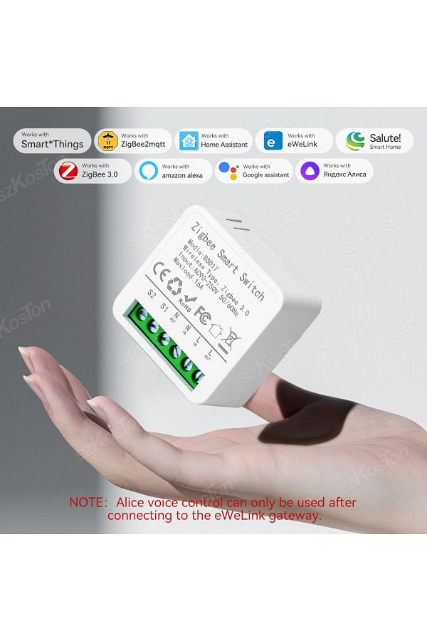 Choice-1pcs 16a Mini Zigbee Smart Switch Ewelink Smart Home Diy Breaker Relay For Smartthings Alice Alexa G 1