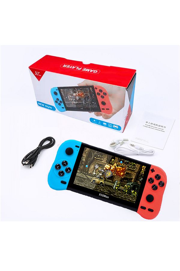 Choice-128Gadd PS1 Big Game blue NEW X50 MAX Game Arcade 128G 30000+Game Console 5.1" HD Screen Support 10 1