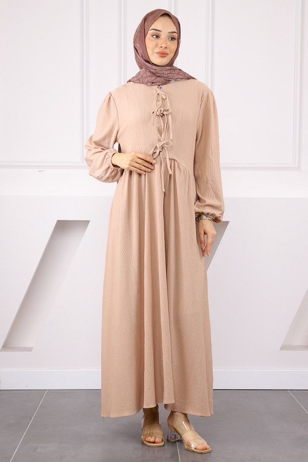 İmajButik-Rochie Wrap Wrap cu mâneci de nurcă și guler elastic 1
